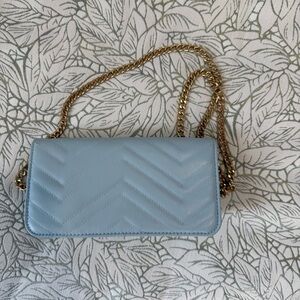 Forever 21 Light Blue Quilted Chain Crossbody Bag
